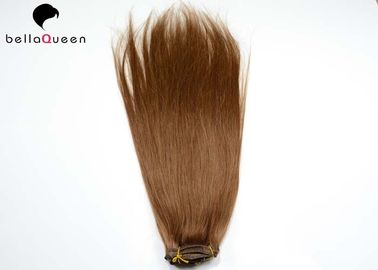 中国 毛延長のブラジル人の レミ クリップ、着色されたまっすぐな織り方の人間の毛髪 サプライヤー