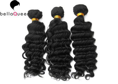 中国 ブラジルのバージンの人間の毛髪、100グラムの自然で黒く深い波の毛のよこ糸 サプライヤー