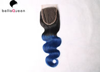2 3 つの調子の毛のレースの閉鎖の人間の毛髪の織り方の閉鎖 1B/青